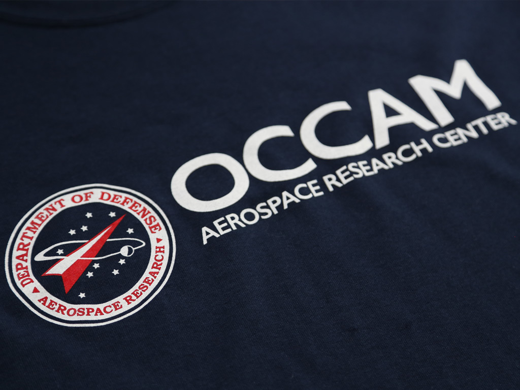 OCCAM AEROSPACE RESEARCH CENTER - THE SHAPE OF WATER INSPIRED T-SHIRT