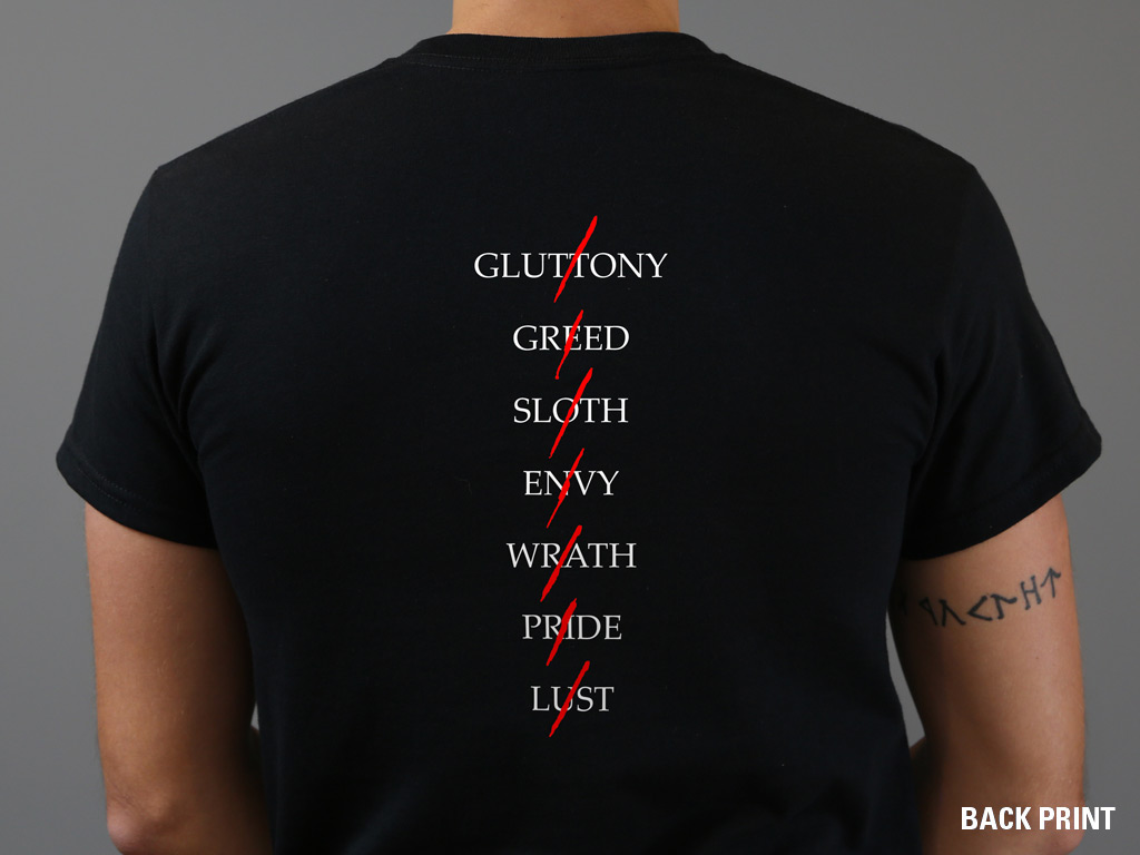 Seven Deadly Sins T-shirt - inspired by the film Se7en