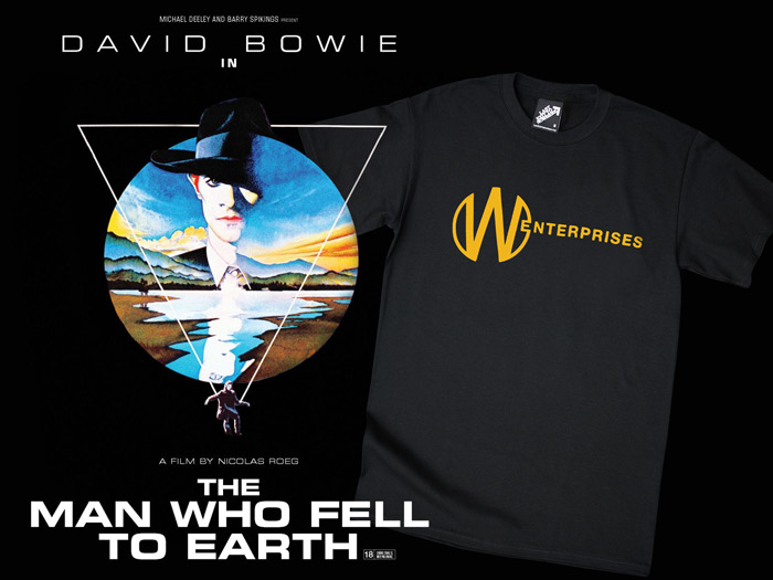 An official homage T-shirt for The Man Who Fell to Earth