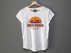 AMITY ISLAND (NEW) - LADIES ROLLED SLEEVE T-SHIRT-2