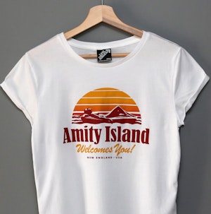 AMITY ISLAND (NEW) - LADIES ROLLED SLEEVE T-SHIRT