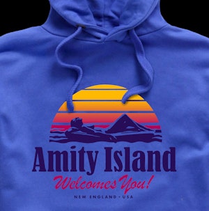 AMITY ISLAND (BLUE) - SUMMER HOODED TOP