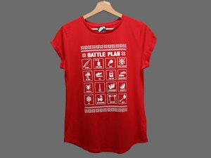 BATTLE PLAN - LADIES ROLLED SLEEVE T-SHIRT-2