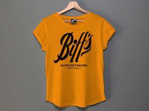 BIFF'S AUTO DETAILING - LADIES ROLLED SLEEVE T-SHIRT-2