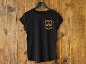 BUFFALO BILL'S CUSTOM CLOTHIER - LADIES ROLLED SLEEVE T-SHIRT-2