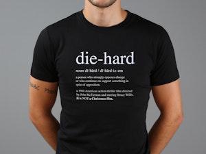 DIE HARD IS NOT A CHRISTMAS FILM (BLACK) - FITTED T-SHIRT-2
