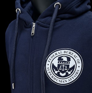 FEDERAL BUREAU OF SUPERHUMAN AFFAIRS - ORGANIC ZIP-UP HOODED TOP