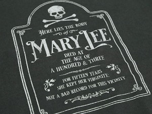 HERE LIES THE BODY OF MARY LEE - LADIES ROLLED SLEEVE T-SHIRT-2