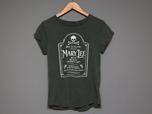 HERE LIES THE BODY OF MARY LEE - LADIES ROLLED SLEEVE T-SHIRT-3