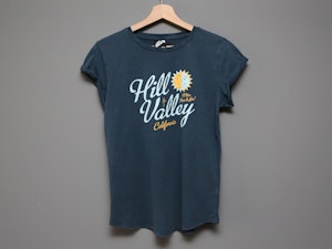 1955 HILL VALLEY - LADIES ROLLED SLEEVE T-SHIRT-2