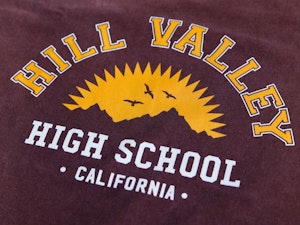 HILL VALLEY HIGH - LADIES ROLLED SLEEVE T-SHIRT-2