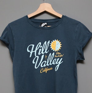 1955 HILL VALLEY - LADIES ROLLED SLEEVE T-SHIRT