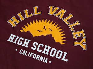 HILL VALLEY HIGH - LADIES ROLLED SLEEVE T-SHIRT-3