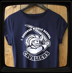 J. GOODMAN MIDDLE SCHOOL CAVALIERS - LADIES ROLLED SLEEVE T-SHIRT
