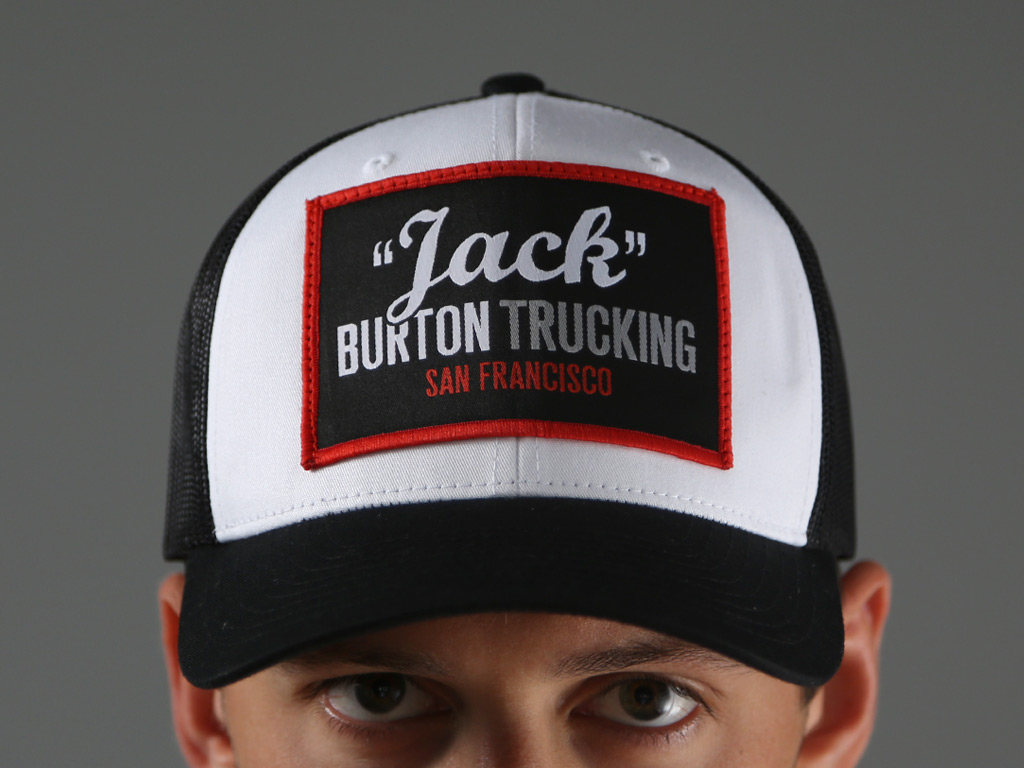 Jack Burton Trucking Woven Patch White Black Snapback Trucker Cap Last Exit To Nowhere