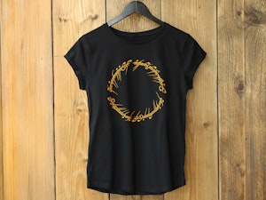 ONE RING TO RULE THEM ALL - LADIES ROLLED SLEEVE T-SHIRT-2