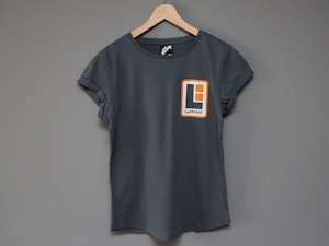 LUNAR INDUSTRIES (CHARCOAL) - LADIES ROLLED SLEEVE T-SHIRT-2