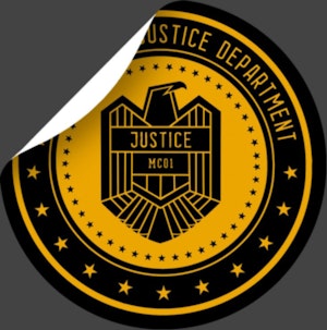 MEGA-CITY ONE JUSTICE DEPT - STICKER