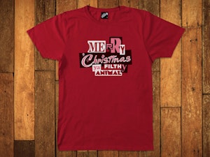 MERRY CHRISTMAS YA' FILTHY ANIMAL - SOFT JERSEY T-SHIRT-3