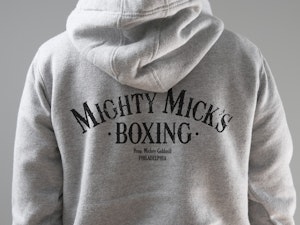MIGHTY MICK'S BOXING GYM - PEACH FINISH ZIP-UP HOODED TOP-4