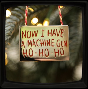 NOW I HAVE A MACHINE GUN HO-HO-HO - HARD ENAMEL BADGE