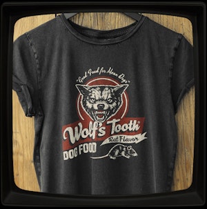 WOLF'S TOOTH DOG FOOD - LADIES ROLLED SLEEVE T-SHIRT