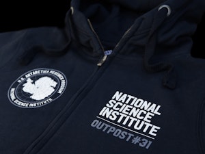 OUTPOST #31 NATIONAL SCIENCE INSTITUTE - PEACH FINISH ZIP-UP HOODED TOP-4