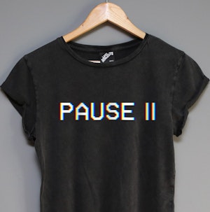PAUSE - LADIES ROLLED SLEEVE T-SHIRT