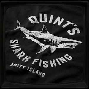 QUINT'S SHARK FISHING (BLACK) - SOFT JERSEY T-SHIRT