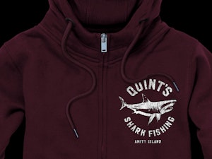 QUINT'S SHARK FISHING - PEACH FINISH ZIP-UP HOODED TOP-2