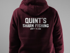 QUINT'S SHARK FISHING - PEACH FINISH ZIP-UP HOODED TOP-4