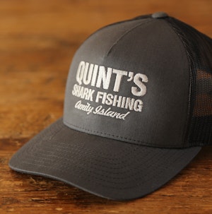 QUINT'S SHARK FISHING (EMBROIDERED) CHARCOAL - SNAPBACK TRUCKER CAP