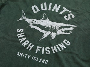 QUINT'S SHARK FISHING (GREEN) - VINTAGE T-SHIRT-4