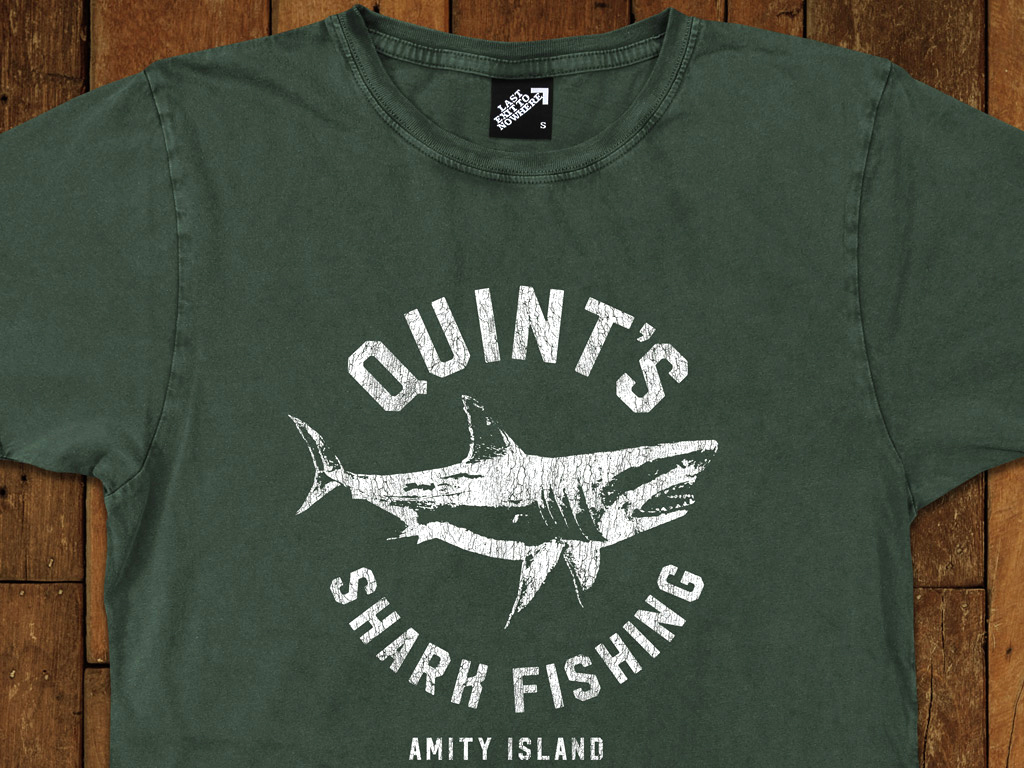 QUINT'S SHARK FISHING (GREEN) - VINTAGE T-SHIRT