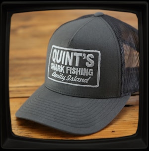 QUINT'S SHARK FISHING (EMBROIDERED) CHARCOAL - SNAPBACK TRUCKER CAP