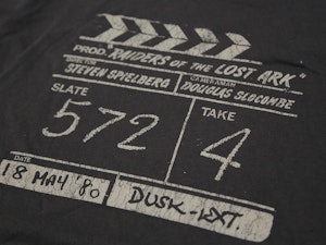 RAIDERS OF THE LOST ARK - CLAPPERBOARD (ASH BLACK) FITTED T-SHIRT-3