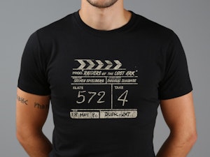 RAIDERS OF THE LOST ARK - CLAPPERBOARD (BLACK) FITTED T-SHIRT-2
