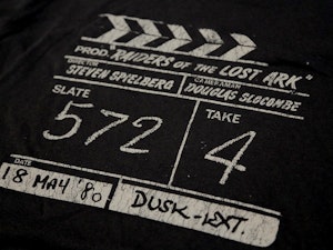 RAIDERS OF THE LOST ARK - CLAPPERBOARD (BLACK) FITTED T-SHIRT-3