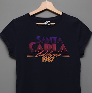 SANTA CARLA 1987 - LADIES ROLLED SLEEVE T-SHIRT