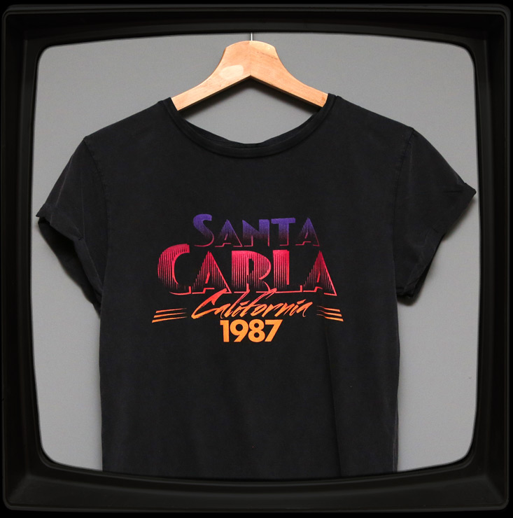 SANTA CARLA CALIFORNIA 1987 - LADIES ROLLED SLEEVE T-SHIRT | Last