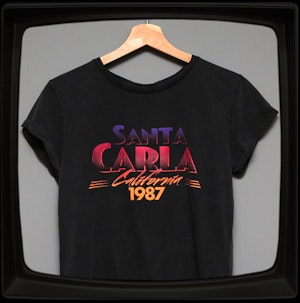SANTA CARLA CALIFORNIA 1987 - LADIES ROLLED SLEEVE T-SHIRT