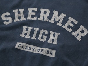 SHERMER HIGH SCHOOL - CLASS OF 1984 LADIES ROLLED SLEEVE T-SHIRT-3