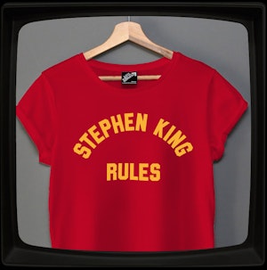 STEPHEN KING RULES - LADIES ROLLED SLEEVE T-SHIRT