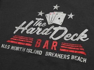 THE HARD DECK BAR - LADIES ROLLED SLEEVE T-SHIRT-3