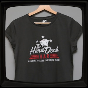 THE HARD DECK BAR - LADIES ROLLED SLEEVE T-SHIRT