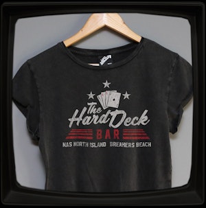 THE HARD DECK BAR - LADIES ROLLED SLEEVE T-SHIRT