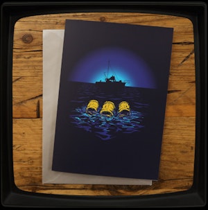 THE THREE BARRELS - GREETING CARD