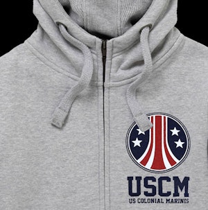 UNITED STATES COLONIAL MARINES - PEACH FINISH ZIP-UP HOODED TOP