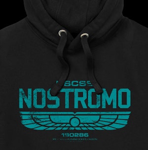 USCSS NOSTROMO (TEAL INK) - PEACH FINISH HOODED TOP