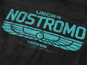USCSS NOSTROMO (TEAL INK) - LADIES ROLLED SLEEVE T-SHIRT-3